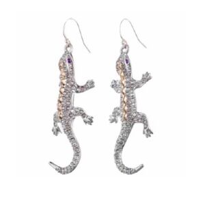 Alexis Bittar Silver and Gold Lizard Earrings